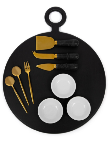10 Piece Cheese & Charcuterie Board Set in Black